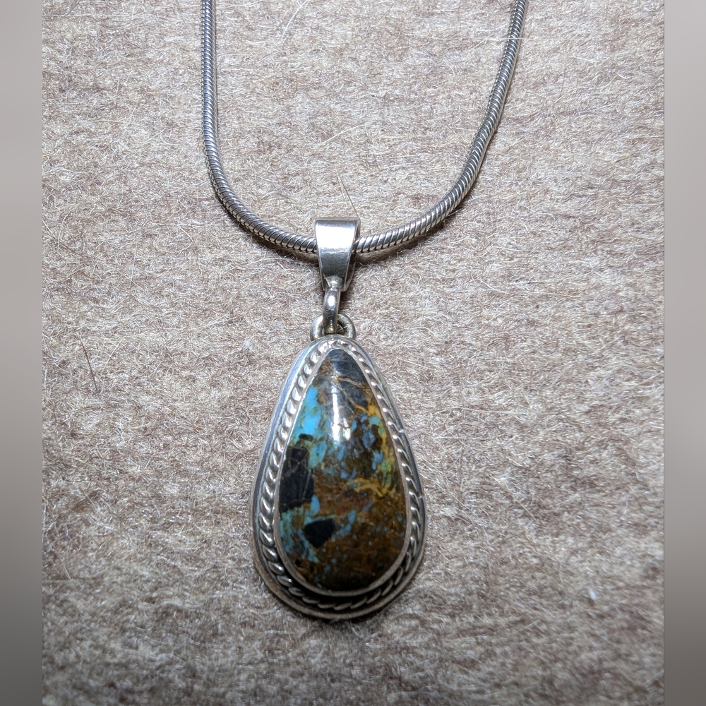 Arkie Nelson Sterling Silver and Turquoise Pendant